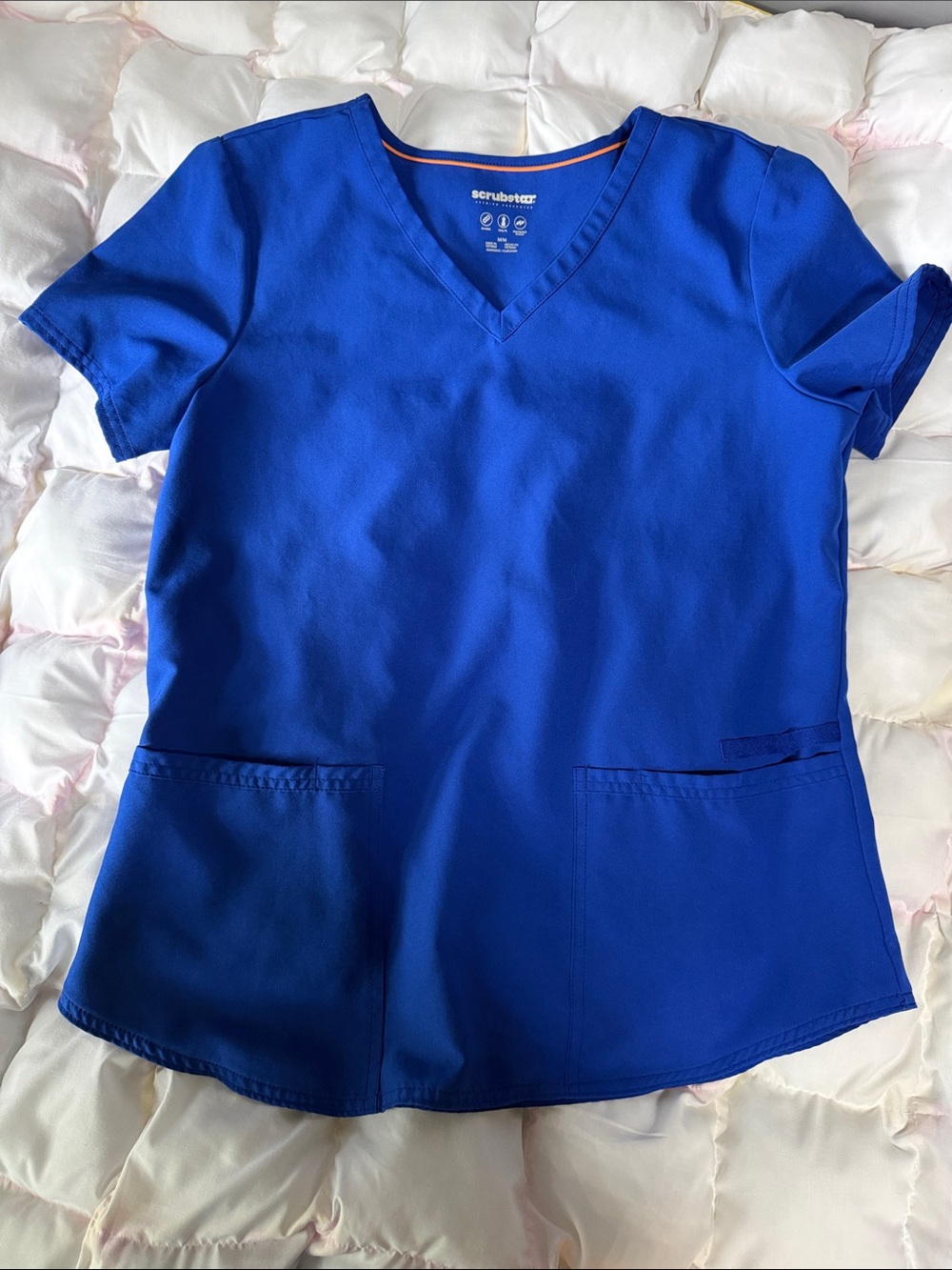 Scrubstar V-Neck Medical Top - Royal Blue with Contrast Trim